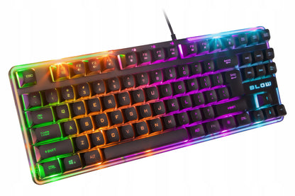 Laidinė žaidimų klaviatūra BLOW HEROS RGB LED USB QWERTY su apšvietimu