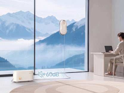 Langų valymo robotas 5500Pa, automatinė langų plovyklė su nuotolinio valdymo pulteliu ir bazine stotimi, SLIM 6CM