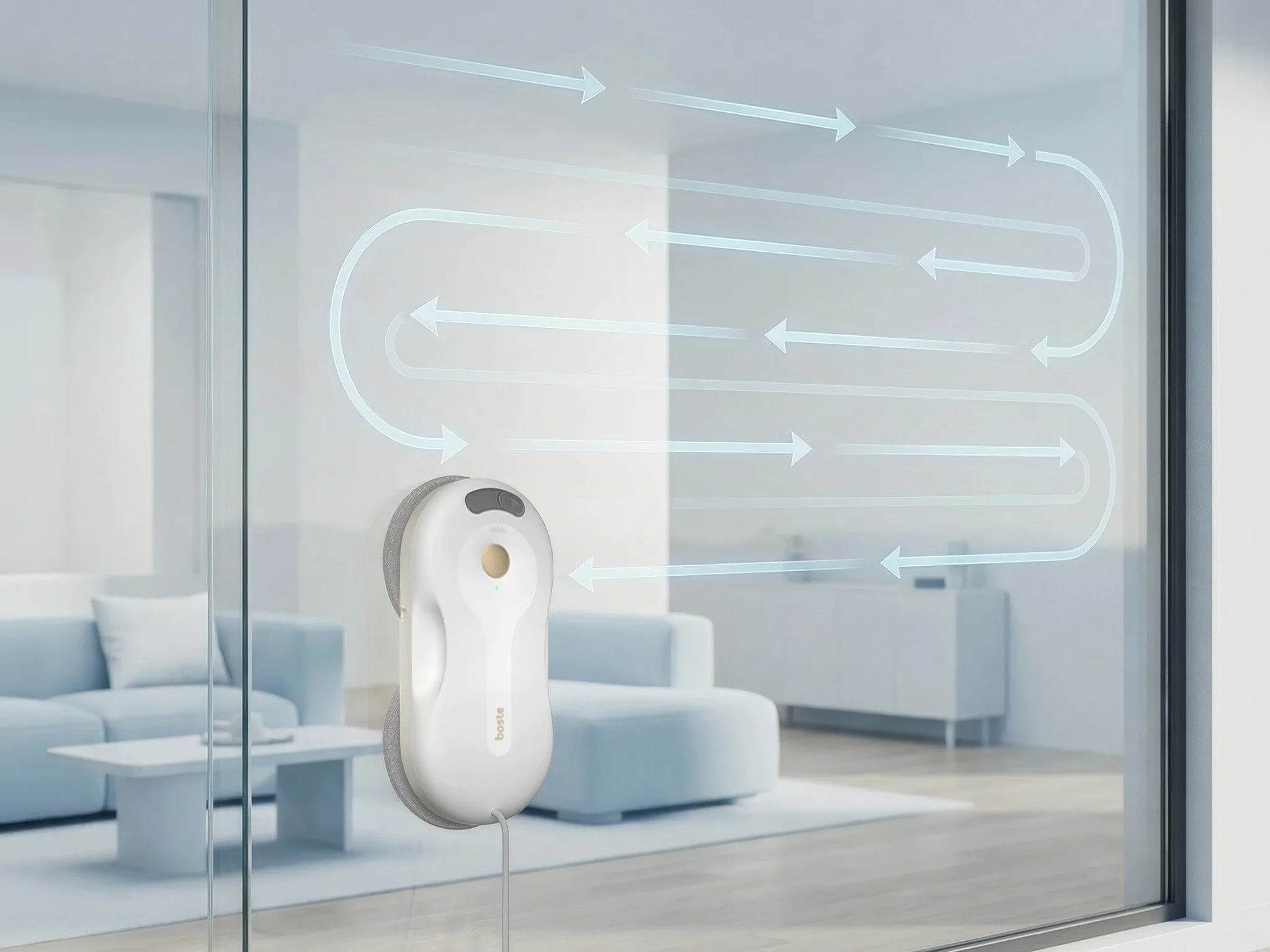 Langų valymo robotas 5500Pa, automatinė langų plovyklė su nuotolinio valdymo pulteliu ir bazine stotimi, SLIM 6CM