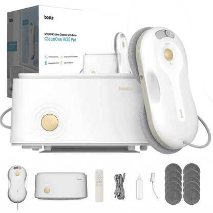 Langų valymo robotas 5500Pa, automatinė langų plovyklė su nuotolinio valdymo pulteliu ir bazine stotimi, SLIM 6CM