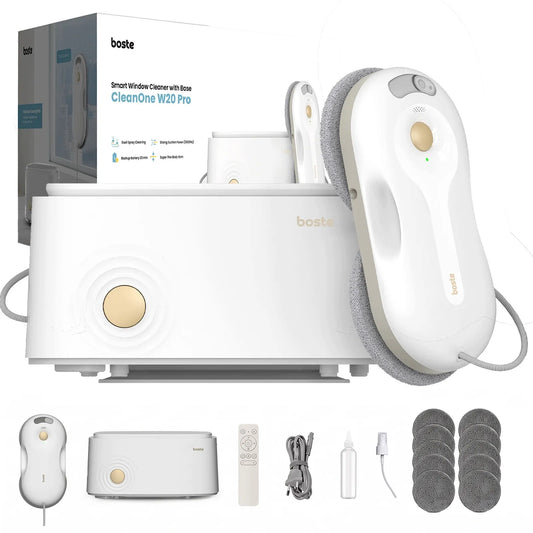 Langų valymo robotas 5500Pa, automatinė langų plovyklė su nuotolinio valdymo pulteliu ir bazine stotimi, SLIM 6CM