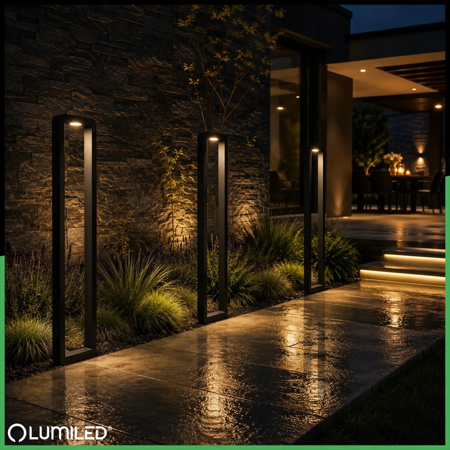 Lauko LED sodo šviestuvas stulpas 80 cm 10W 700lm 4000K JUODAS