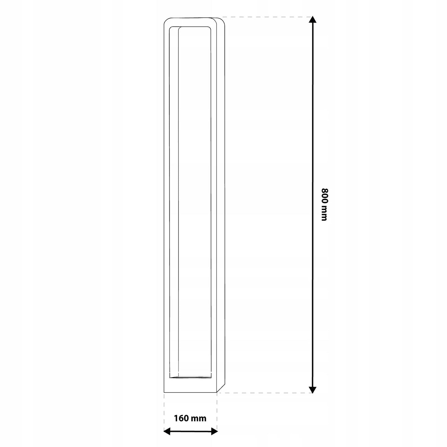 Lauko LED sodo šviestuvas stulpas 80 cm 10W 700lm 4000K JUODAS
