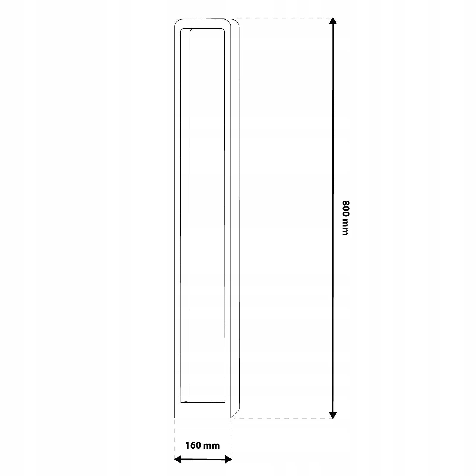 Lauko LED sodo šviestuvas stulpas 80 cm 10W 700lm 4000K JUODAS