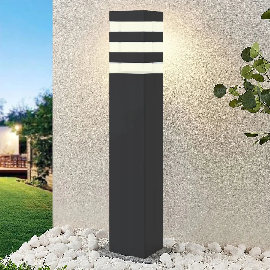 Lauko LED šviestuvas SuperLED Toro, pastatomas stulpas, 230V, E27, IP44, 60 cm, juodas