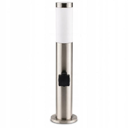 Lauko pastatomas sodo šviestuvas stulpas 65cm E27 230V su 230V lizdu