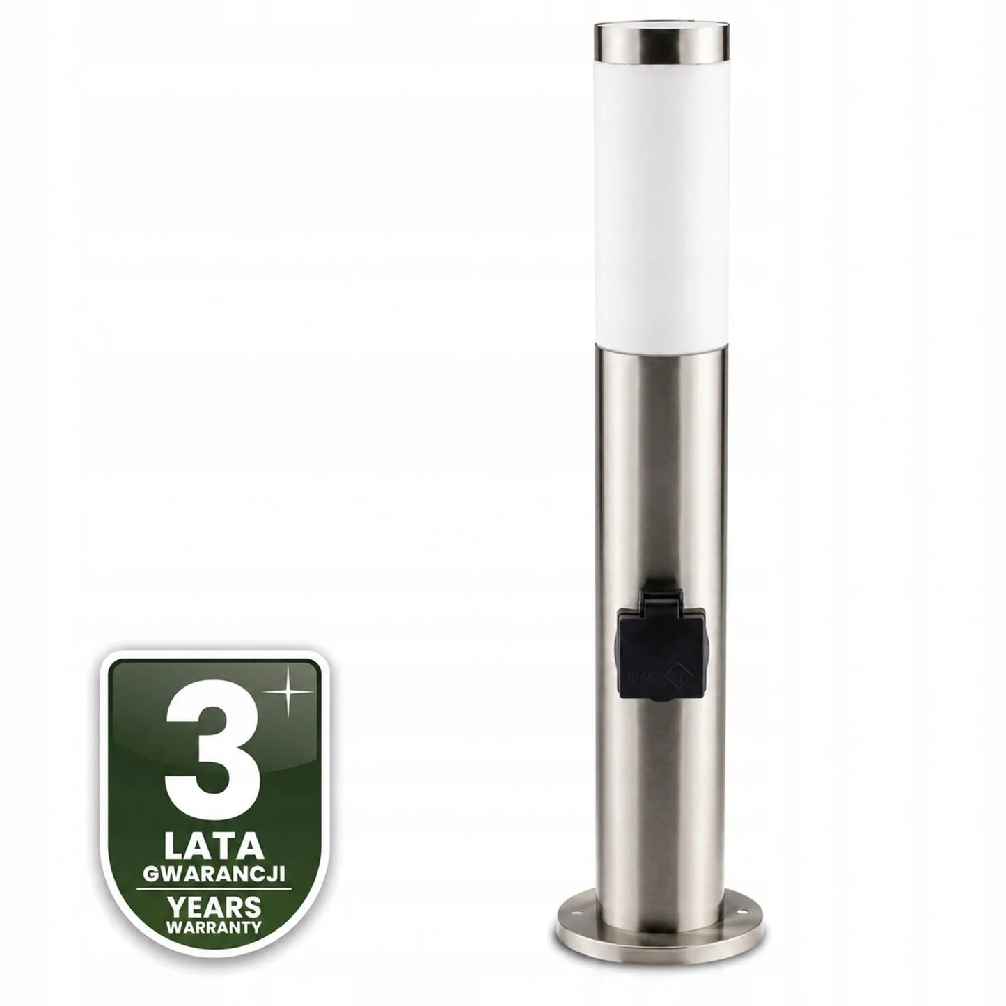 Lauko pastatomas sodo šviestuvas stulpas 65cm E27 230V su 230V lizdu