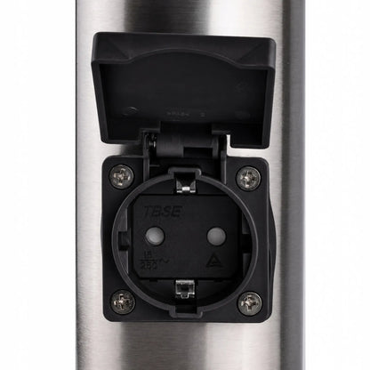 Lauko pastatomas sodo šviestuvas stulpas 65cm E27 230V su 230V lizdu