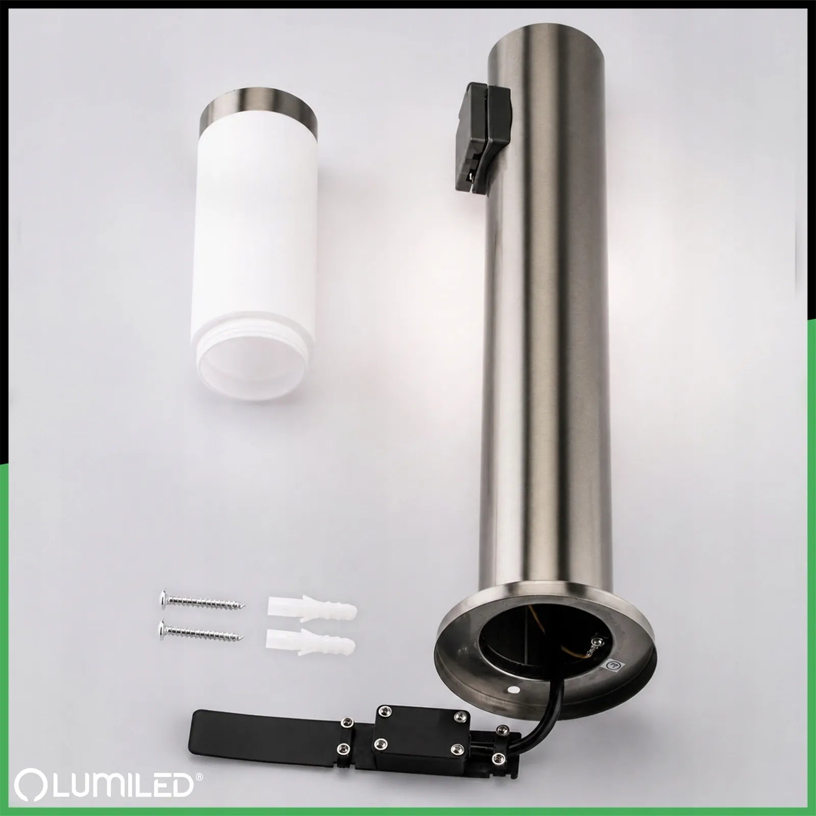 Lauko pastatomas sodo šviestuvas stulpas 65cm E27 230V su 230V lizdu