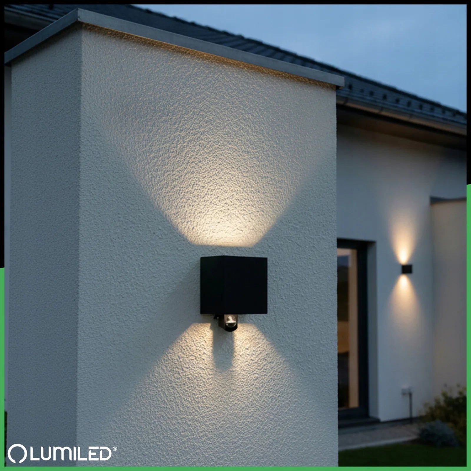 Lauko sieninis šviestuvas Lumiled Pyxis LED G9 su judesio jutikliu, juodas