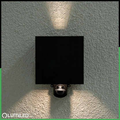 Lauko sieninis šviestuvas Lumiled Pyxis LED G9 su judesio jutikliu, juodas