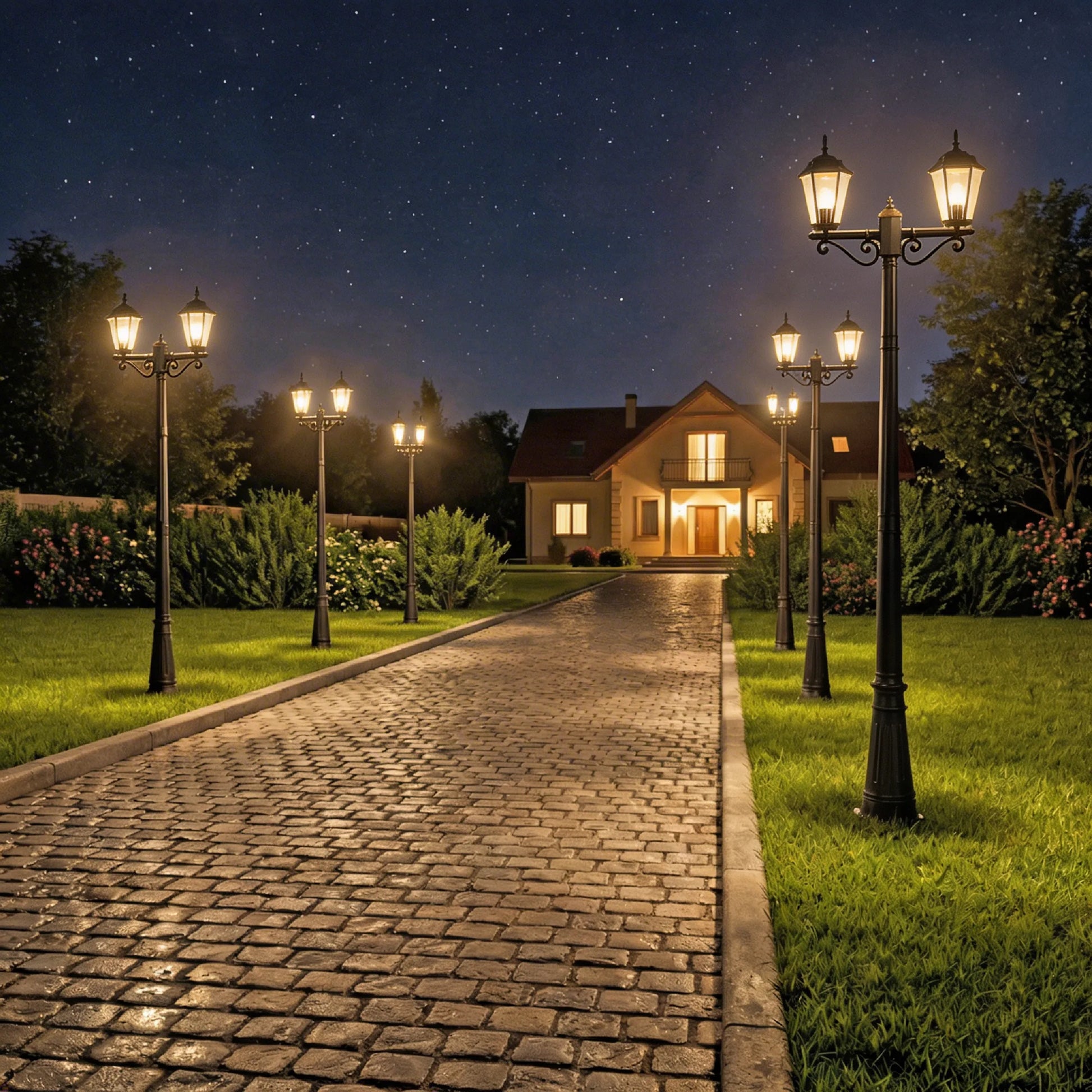 Lauko sodo LED šviestuvas E27 pastatomas žibintas stulpas 240cm Vintage IP65