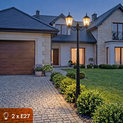 Lauko sodo LED šviestuvas E27 pastatomas žibintas stulpas 240cm Vintage IP65