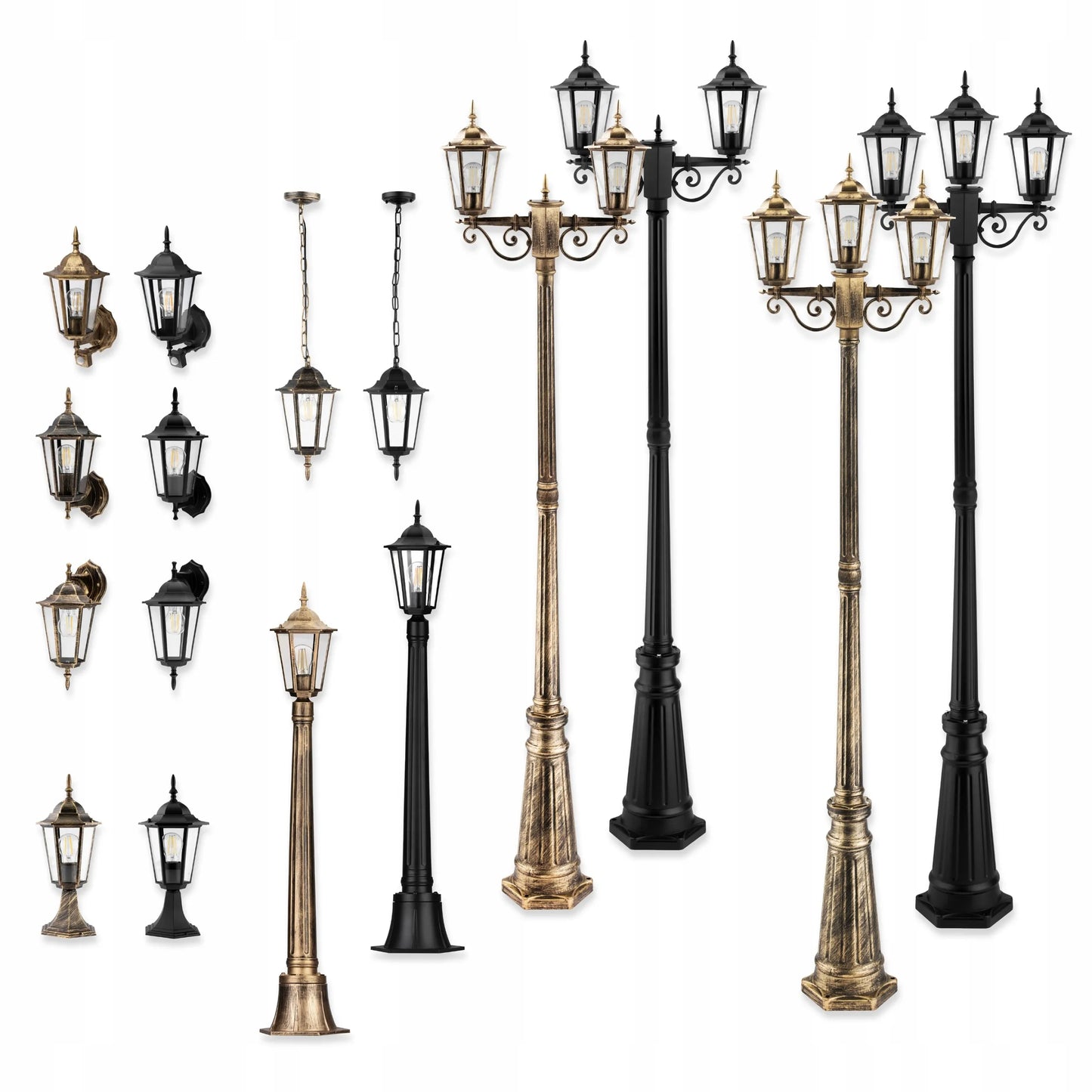 Lauko šviestuvas sodo stulpas E27 IP44 110cm juodas aliuminis