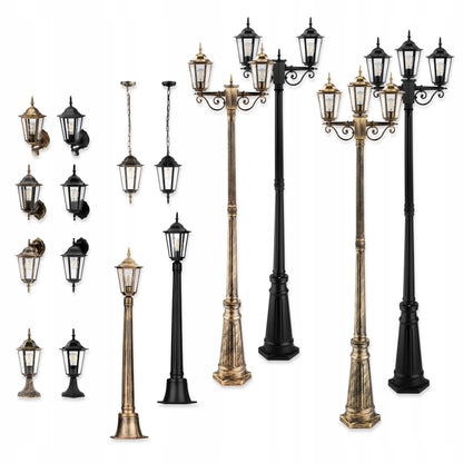 Lauko šviestuvas sodo stulpas E27 IP44 110cm juodas aliuminis