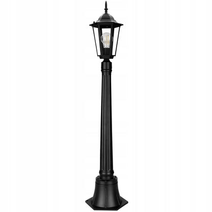 Lauko šviestuvas sodo stulpas E27 IP44 110cm juodas aliuminis