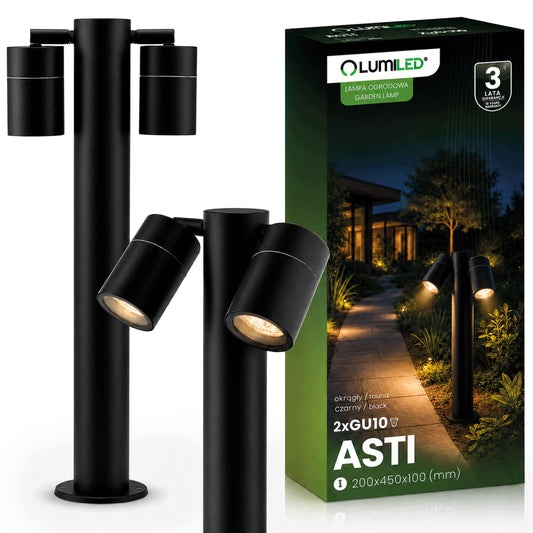 Lauko šviestuvas stovintis 45 cm STULPŪS išorinis prožektorius 2x GU10