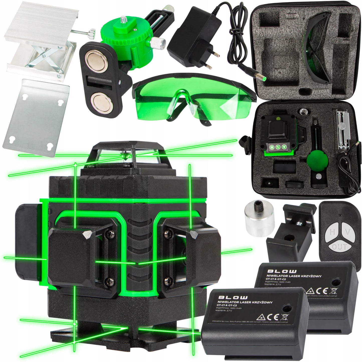 Lazerinis gulsčiukas 360 4D 16 linijų PRO rinkinys
