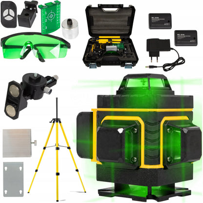 Lazerinis nivelyras 360 4D kryžminis lazeris PRO rinkinys 16 linijų