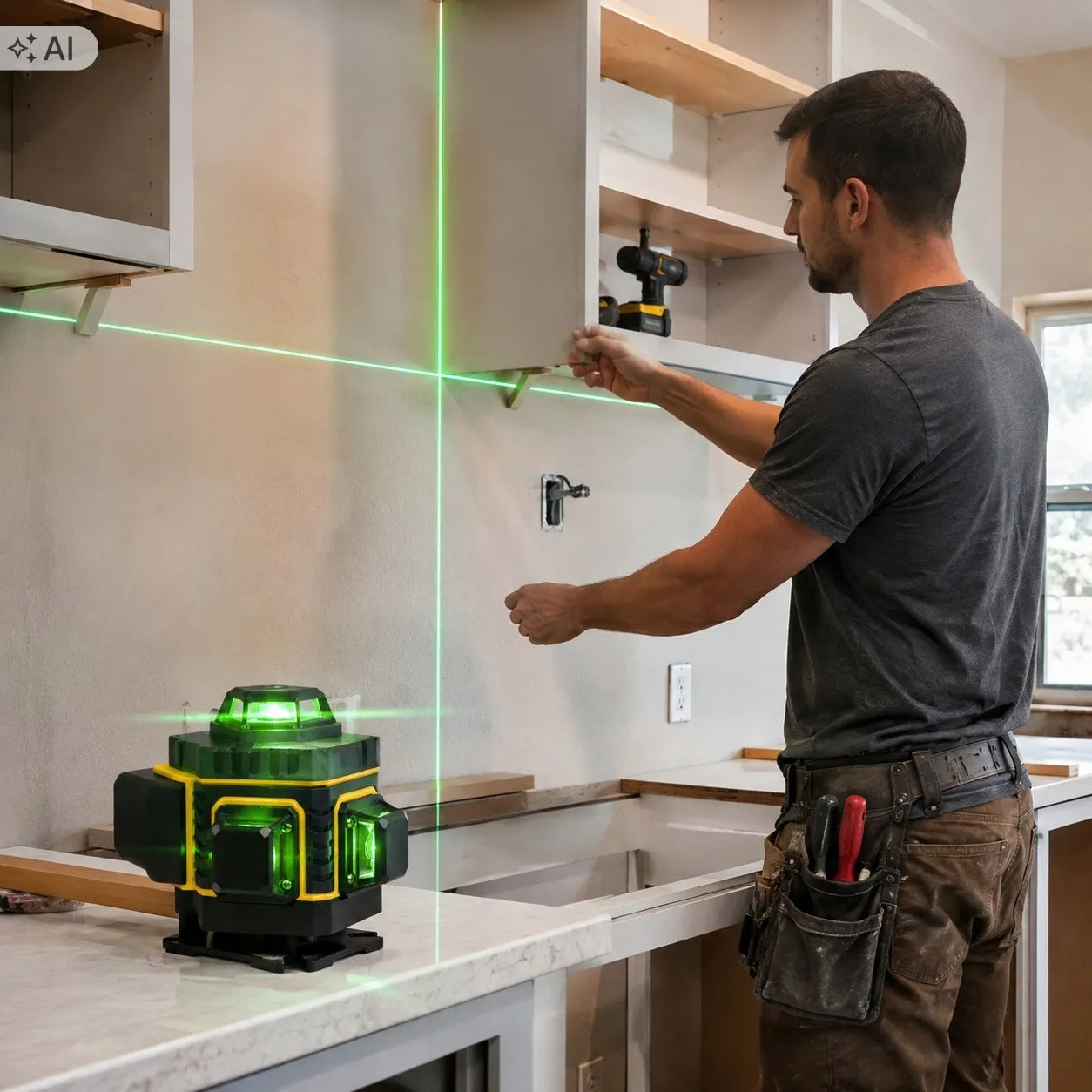 Lazerinis nivelyras 360 4D kryžminis lazeris PRO rinkinys 16 linijų