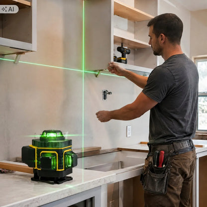 Lazerinis nivelyras 360 4D kryžminis lazeris PRO rinkinys 16 linijų