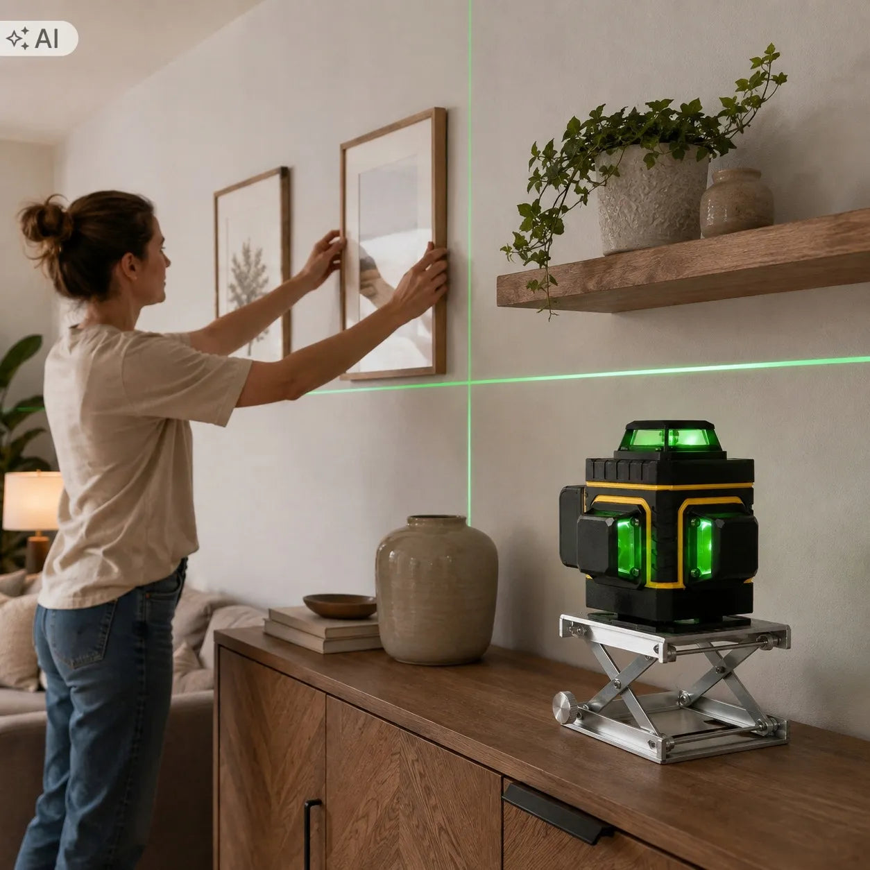 Lazerinis nivelyras 360 4D kryžminis lazeris PRO rinkinys 16 linijų