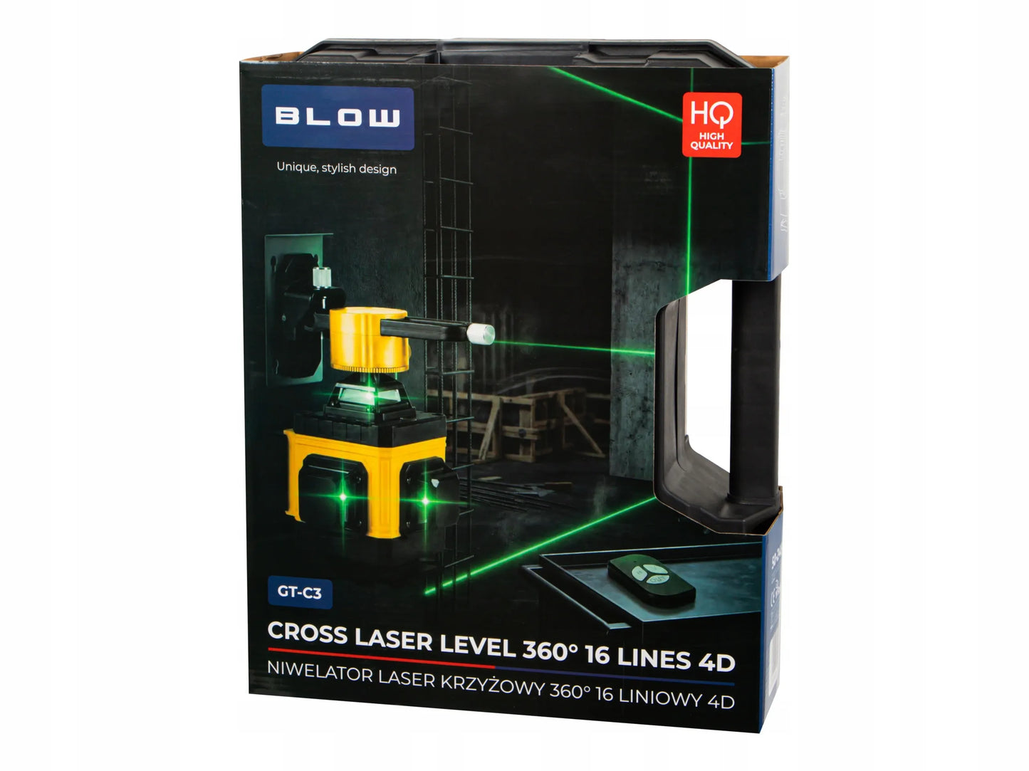 Lazerinis nivelyras 360 4D kryžminis lazeris PRO rinkinys 16 linijų