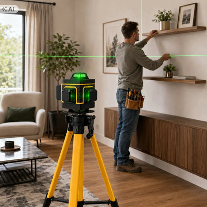 Lazerinis nivelyras 360 4D kryžminis lazeris PRO rinkinys 16 linijų