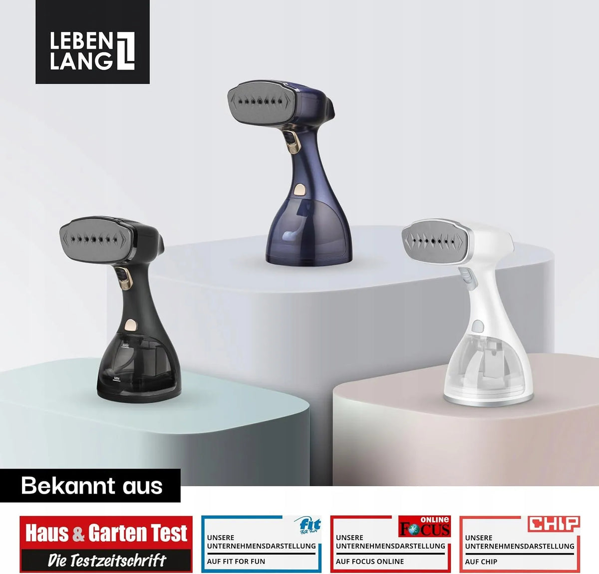 LEBENLANG LBD528S rankinis drabužių garintuvas, 300 ml, 1500 W