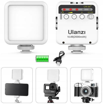 LED diodinė lempa Ulanzi VL49 Mini maža 2000 mAh