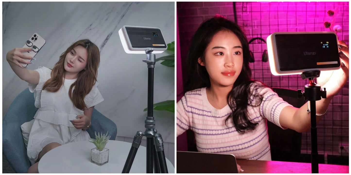 LED lempa Ulanzi VL200 Bi-Color fotoaparatui, vaizdo kamerai ir išmaniajam telefonui