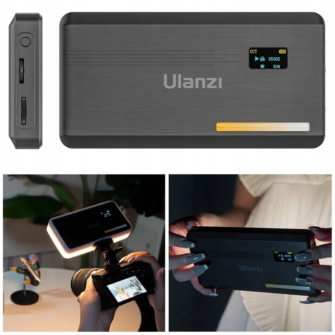 LED lempa Ulanzi VL200 Bi-Color fotoaparatui, vaizdo kamerai ir išmaniajam telefonui