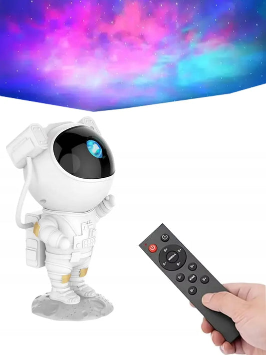 LED naktinė lempa – žvaigždžių projektorius „Astronautas“ vaikams su nuotolinio valdymo pultu