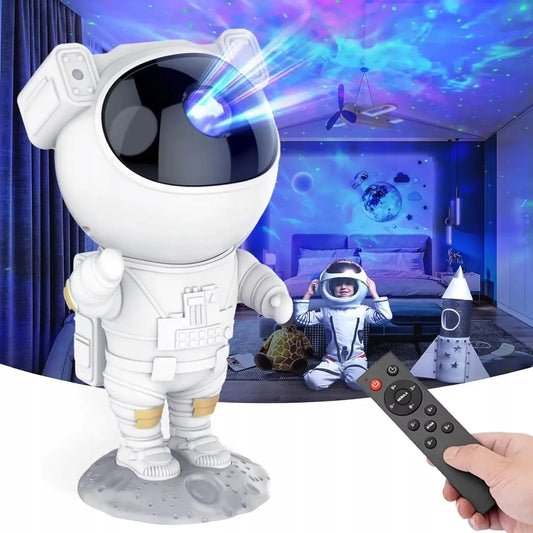 LED naktinė lempa – žvaigždžių projektorius „Astronautas“ vaikams su nuotolinio valdymo pultu