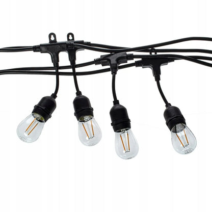 LED-ONE 10 m sodo girlianda 230V su 10x E27 LED kaitrinėmis lemputėmis