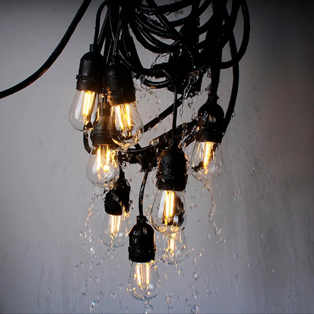 LED-ONE 10 m sodo girlianda 230V su 10x E27 LED kaitrinėmis lemputėmis