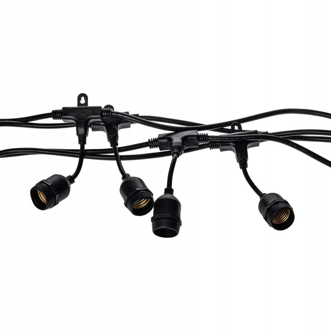 LED-ONE 10 m sodo girlianda 230V su 10x E27 LED kaitrinėmis lemputėmis
