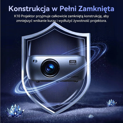 LED projektorius SUREWHEEL K10, Full HD, 4K, WiFi, 220 colių