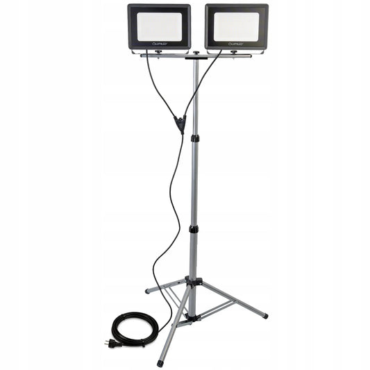 LED prožektorius ant stovo 2x 100W statybinis darbo halogenas garažui