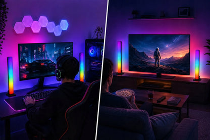 LED stalinė lempa RGB žaidimų stalinė lempa su nuotolinio valdymo pulteliu, pritemdoma 360°