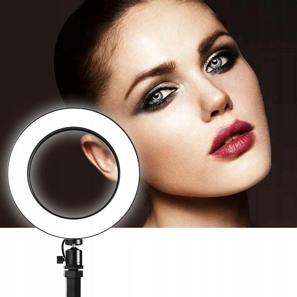 LED žiedinė lempa 32 cm makiažui ir asmenukėms + 210 cm stovas