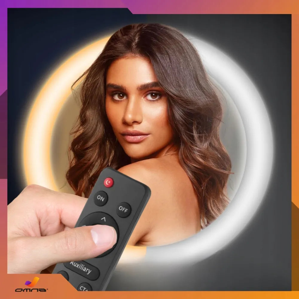 LED žiedinė lempa su stovu ring selfie didelis telefono stovas RGB