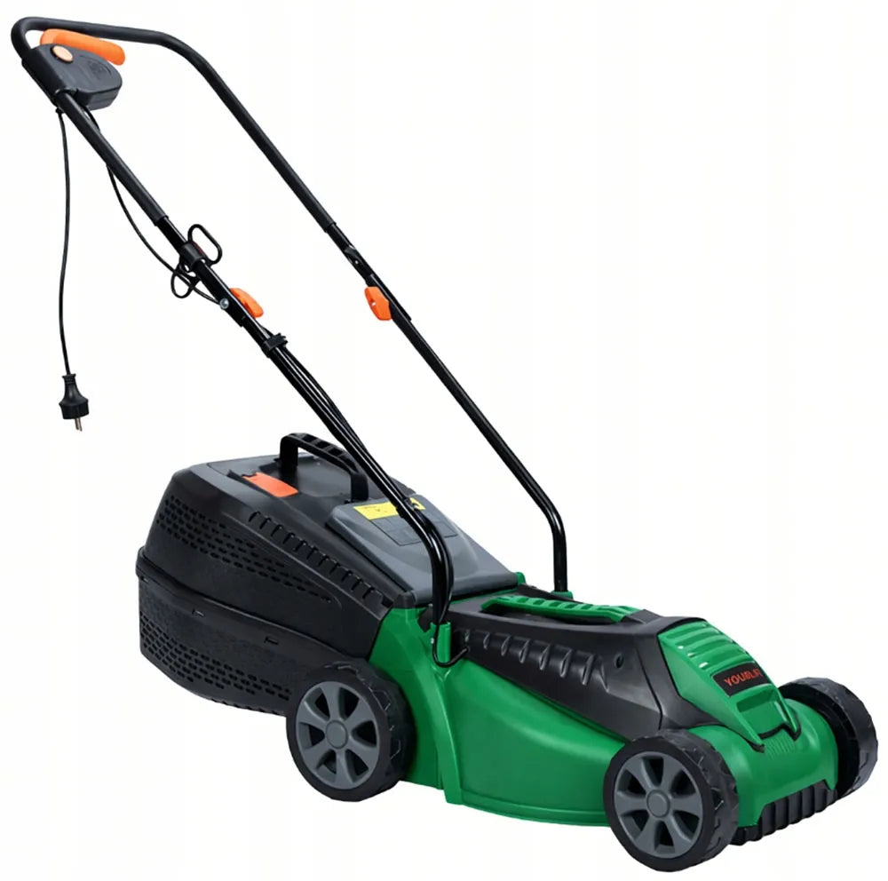 Lengva ir galinga elektrinė vejapjovė su 30 l krepšiu žolei pjauti, 1600 W, 32 cm