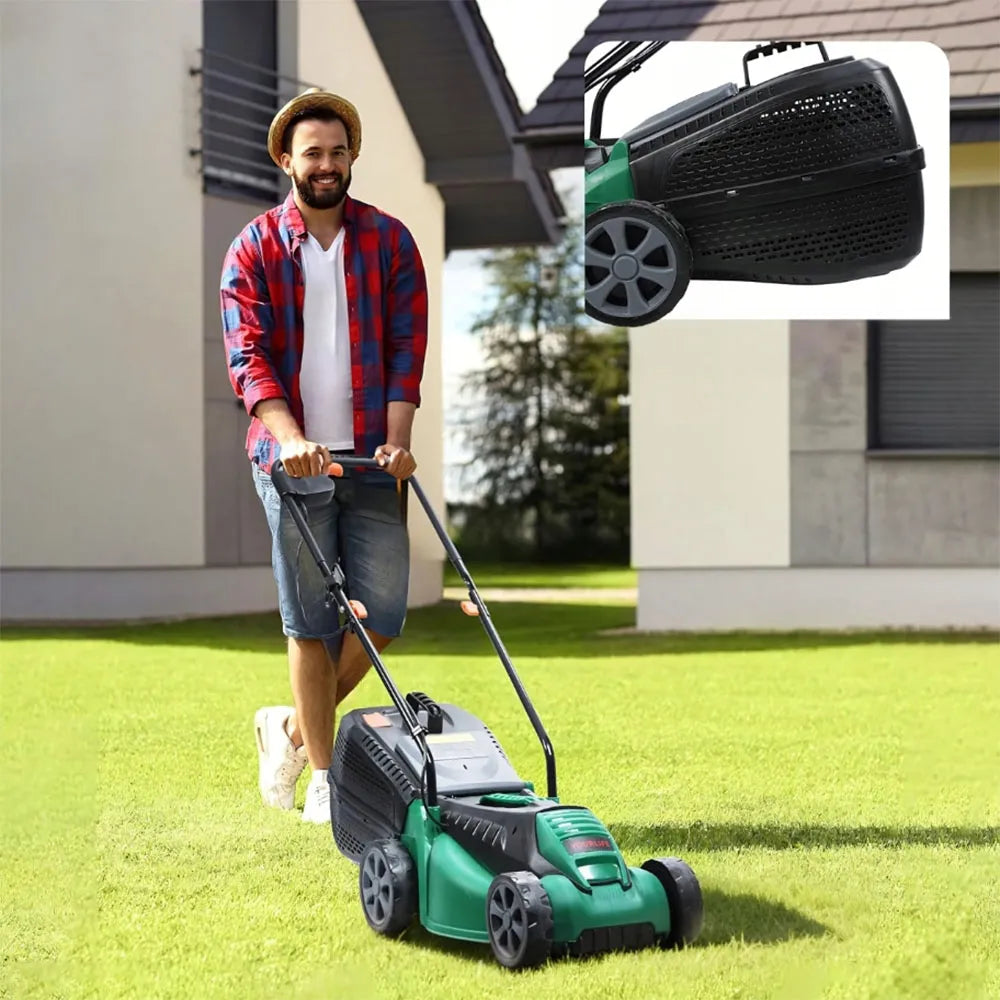 Lengva ir galinga elektrinė vejapjovė su 30 l krepšiu žolei pjauti, 1600 W, 32 cm