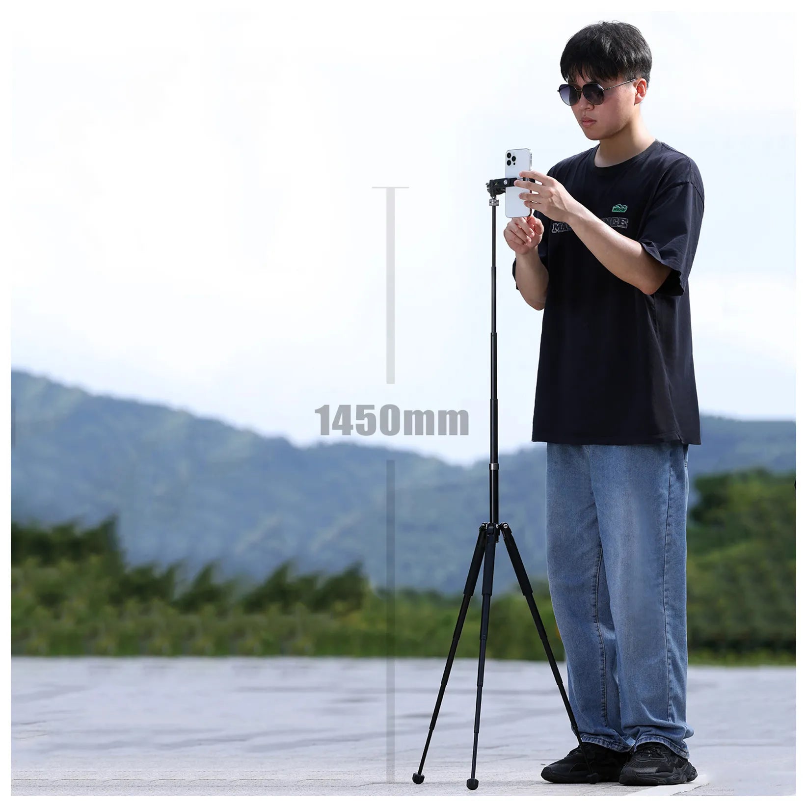 Lengvas aliuminio fotografinis trikojis Ulanzi MT-63 145 cm su monopodžio funkcija