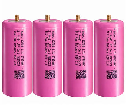 LiFePO4 32700 6700mAh 3.2V LFP elementas 21.44Wh akumuliatorius 4 vienetai