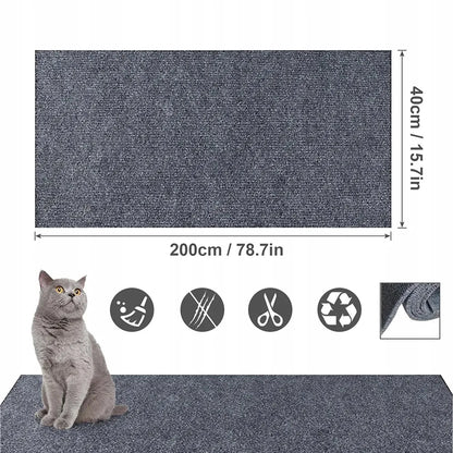 Lipnus draskymo kilimėlis katėms sofai ir baldams, 200 × 40 cm, tamsiai pilkas