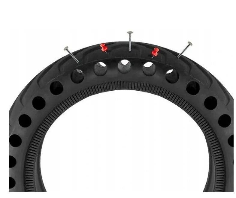 LOGparts pilnavidurė 8 1/2 colio padanga paspirtukui, guminė, bekamerė 8,5x2, juoda
