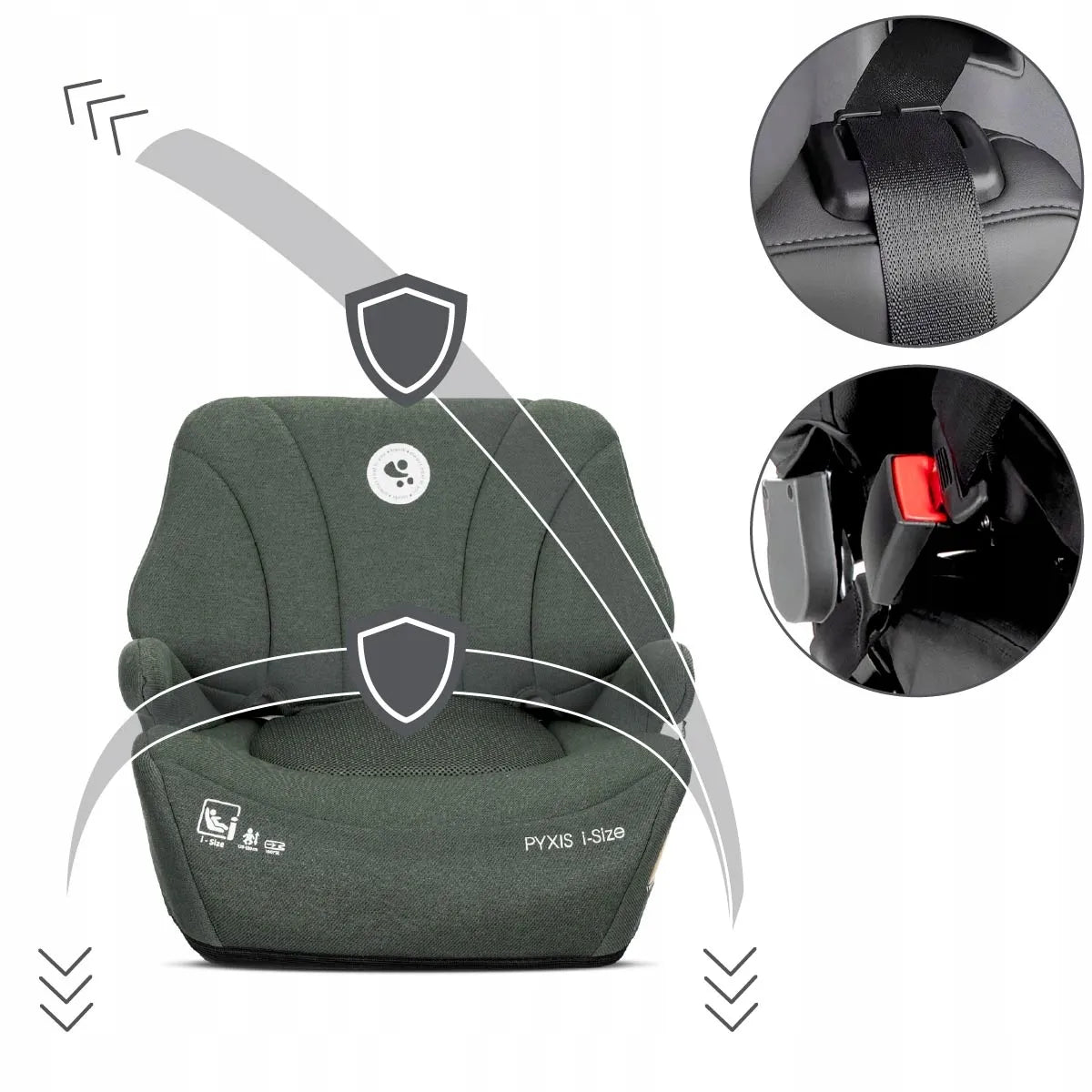 „Lorelli Pyxis“ automobilinė kėdutė-pasukėlė su atlošu, „i-Size“, 125–150 cm, ISOFIX, 2 viename