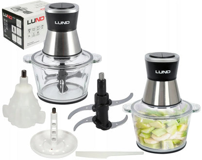 LUND 67920 elektrinis maisto smulkintuvas 3 viename, 2 greičiai, 500 W, 2 l